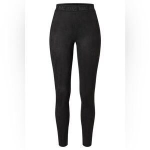 MAC JEANS BLACK LEGGINGS WOMENS SIZE EU 32 US 2 VEGAN FAUX SUEDE